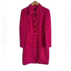 Escada Hot Pink Wool Tweed Coat, size 36